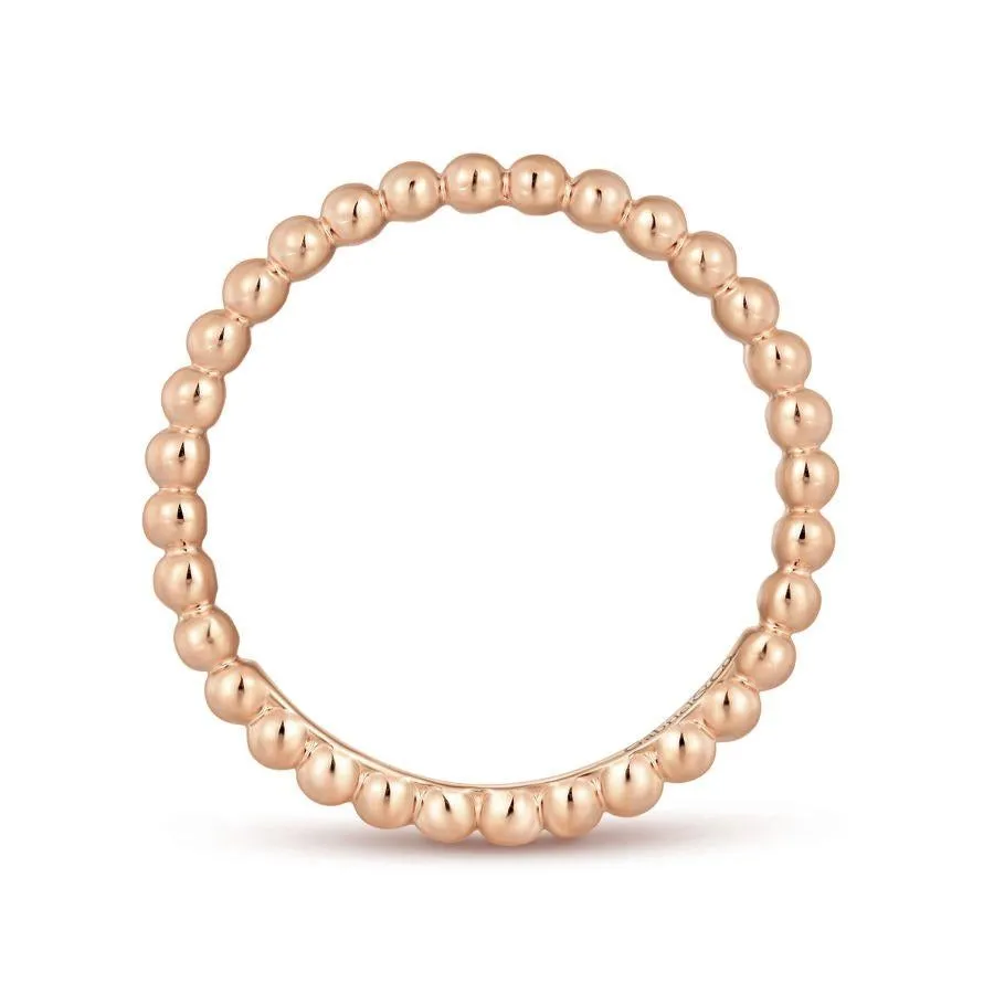 Gabriel & Co. Stackable 14K Rose Gold Bujukan Beaded Stackable Ring