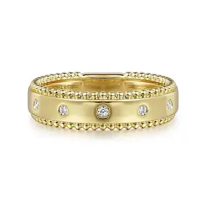 Gabriel & Co Wide Bujukan Ring with Diamonds