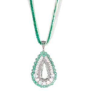 Gayatri Emerald, Opal and Praseolite Necklace