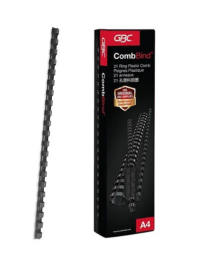 GBC BINDING COMB ROUND 21 RG 10MM BLACK