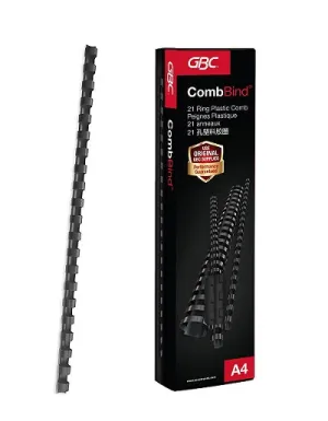 GBC BINDING COMB ROUND 21 RG 10MM BLACK