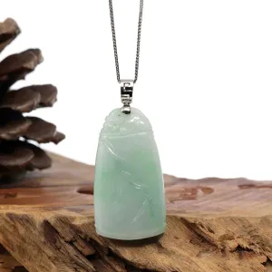 Genuine Burmese green Jadeite Jade Bamboo Pendant Necklace