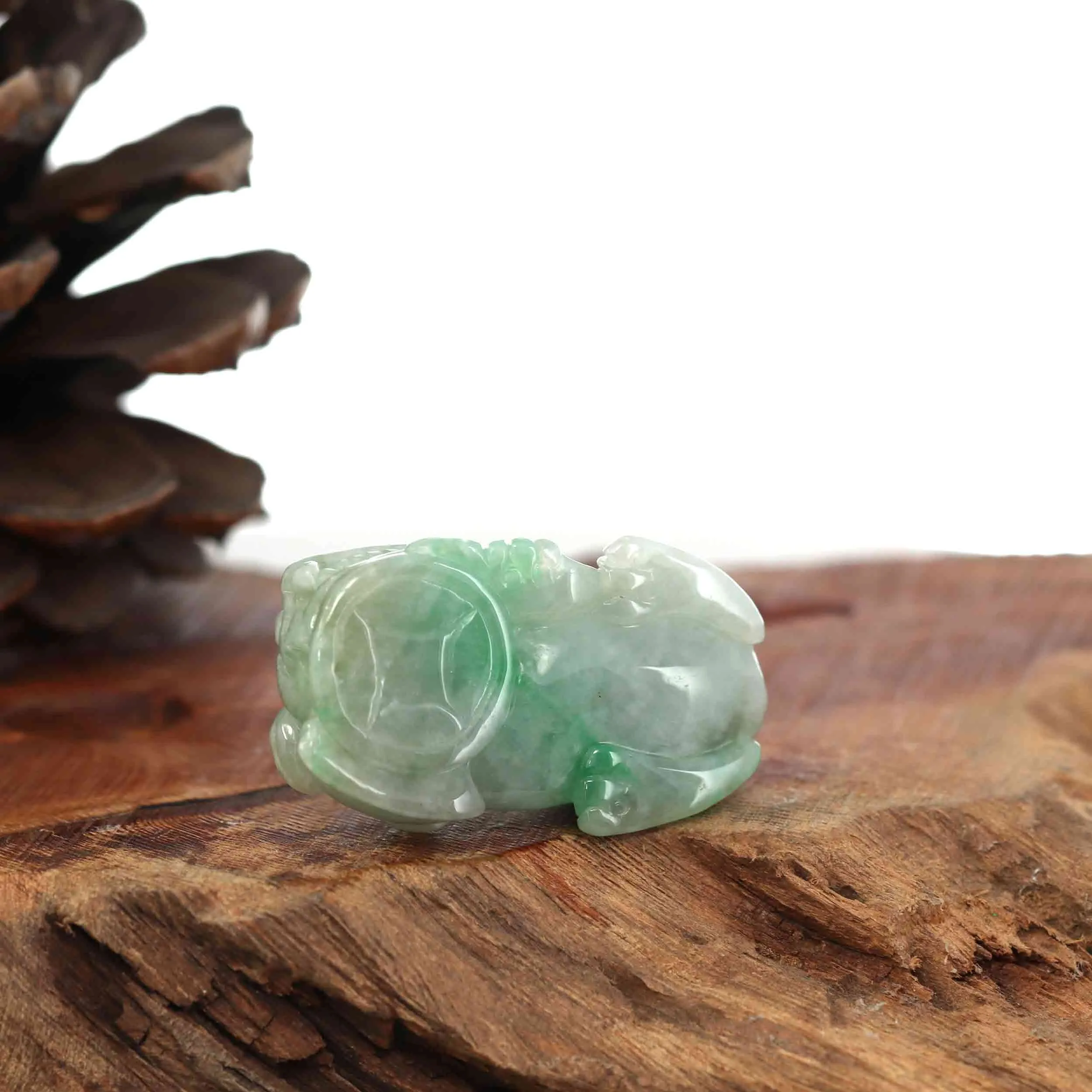 Genuine Burmese Green Jadeite Jade PiXiu Pendant Necklace