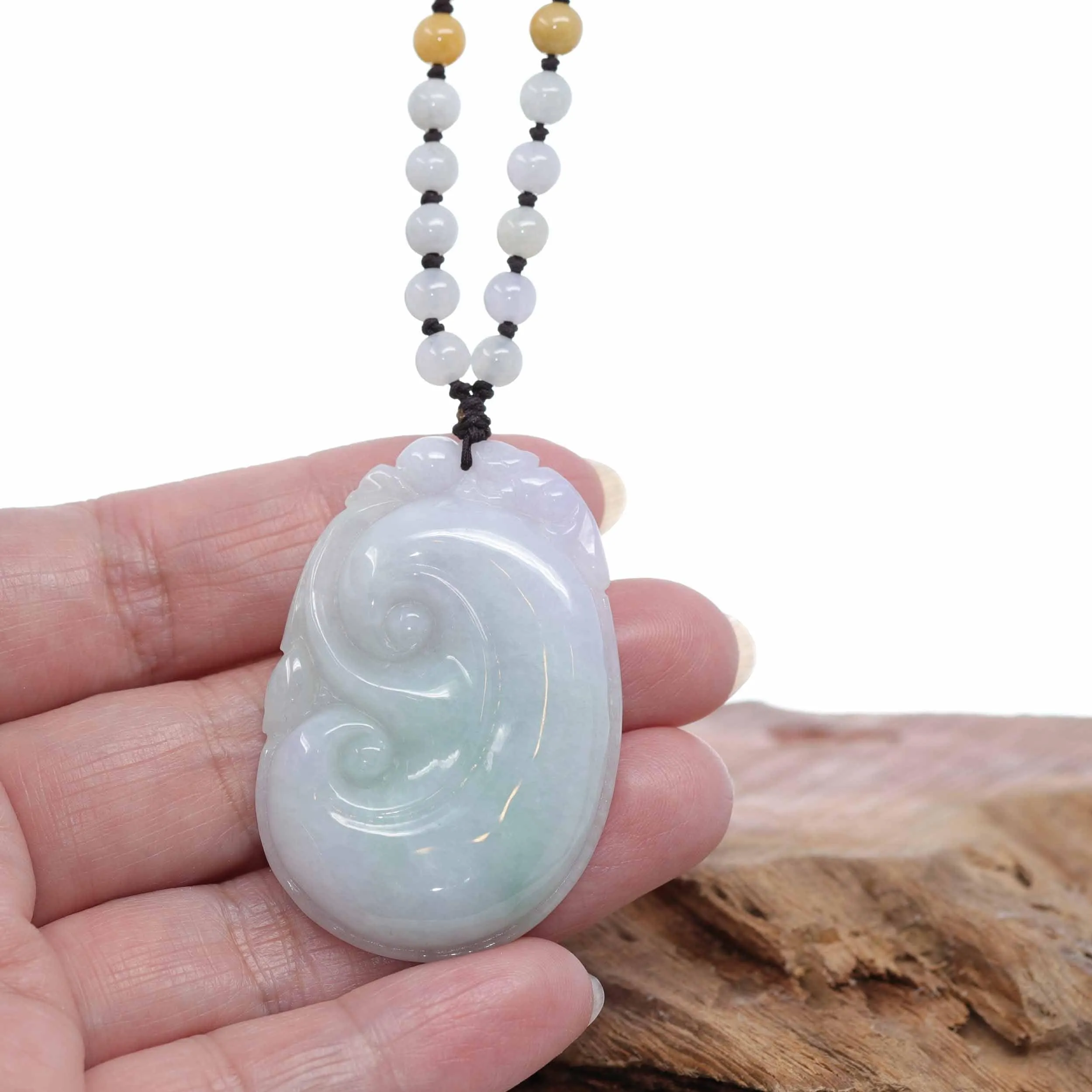 Genuine Burmese Jadeite Jade RuYi Pendant Necklace