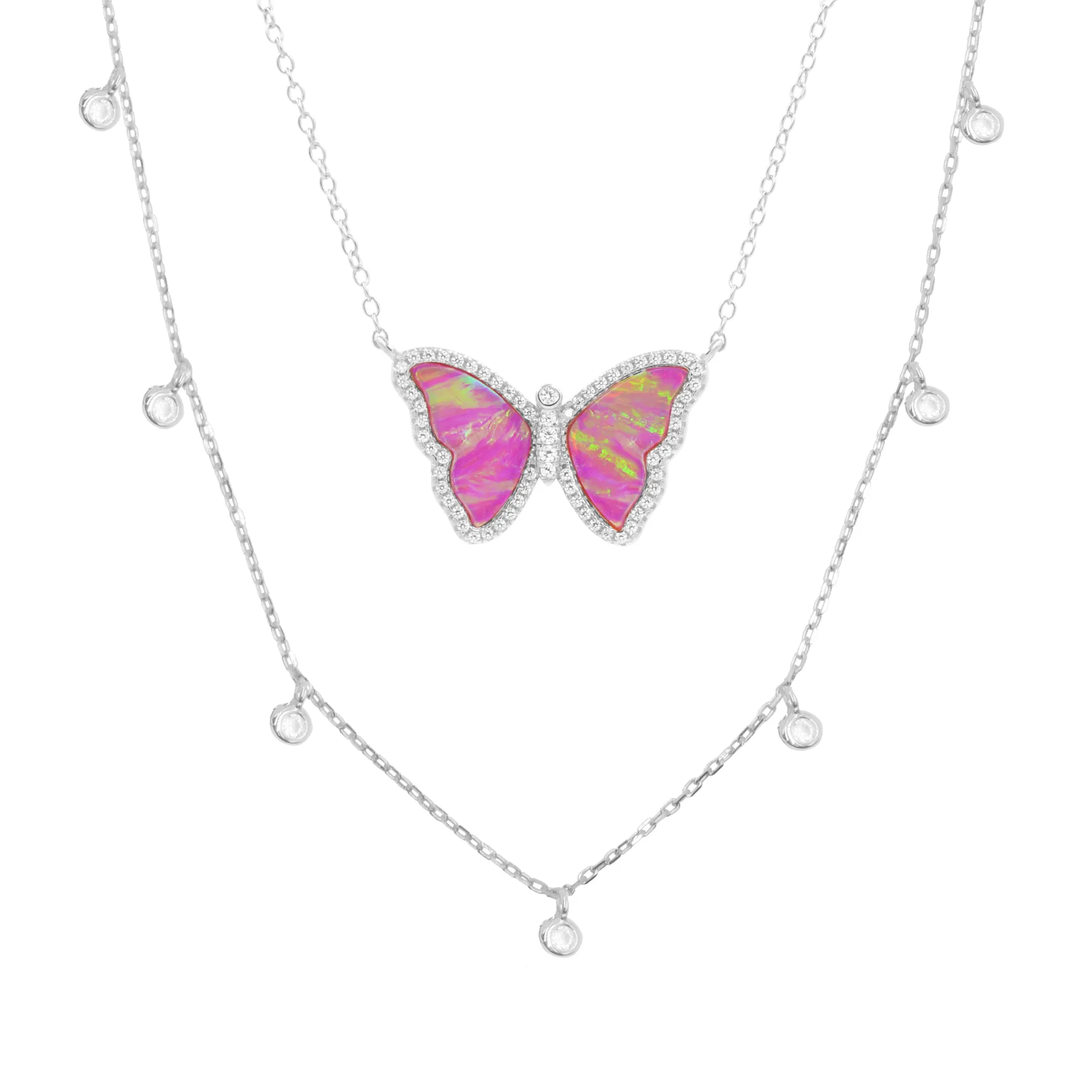 Gift Set | Opal Butterfly Necklace   Silver Choker