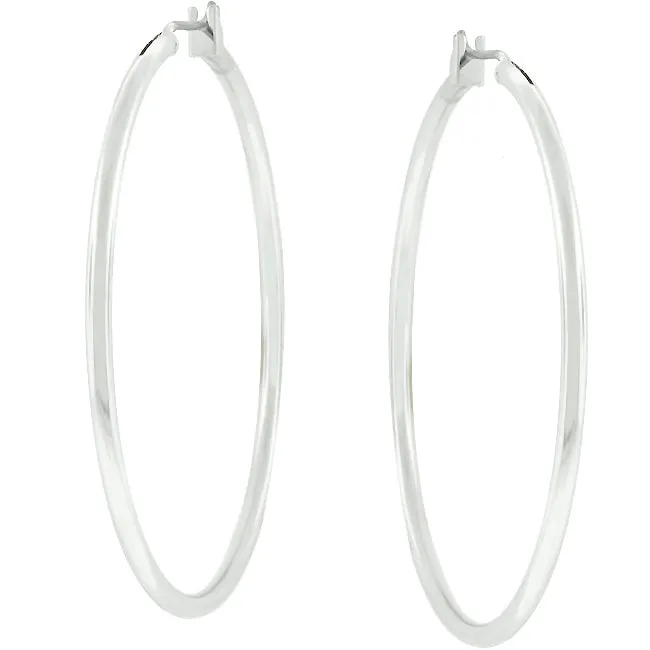 Glem Large Silver Hoop Earrings | 45mm