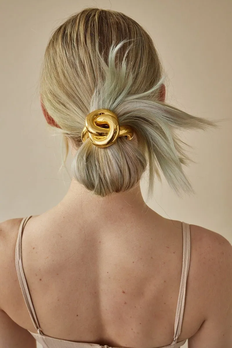 Glossy Knot Pony Cuff in Gold