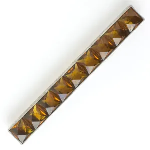 Golden Topaz & Sterling Art Deco Bar Pin