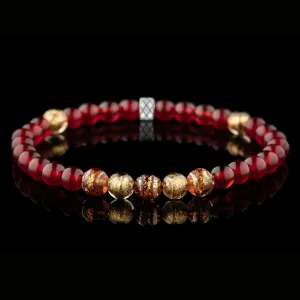 Golden Topaz Murano - Carnelian Bracelet XVII (6mm)