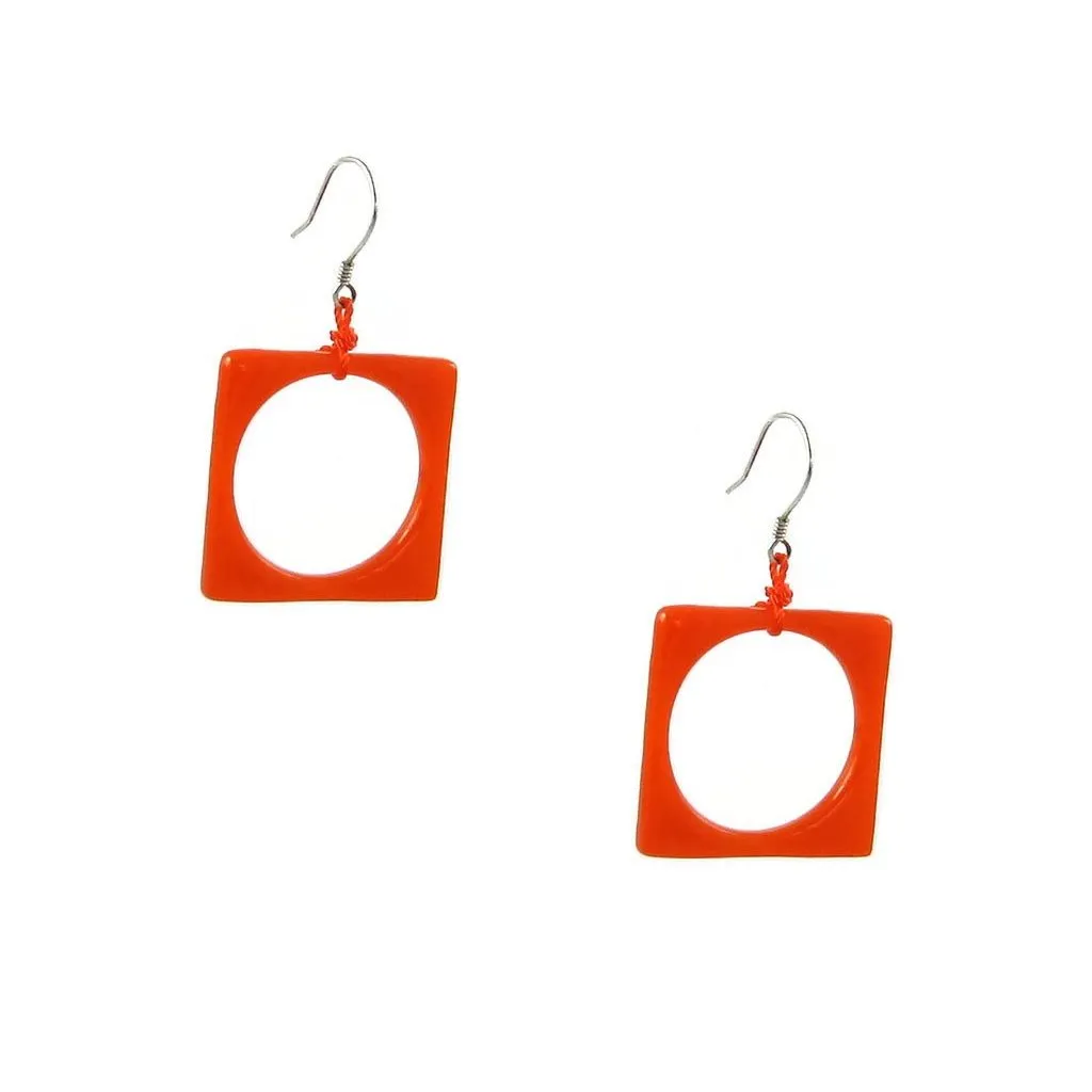 Hoyo Glass Earrings - Amber