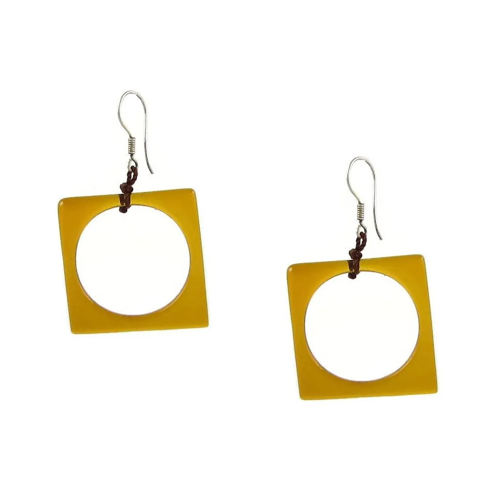 Hoyo Glass Earrings - Amber