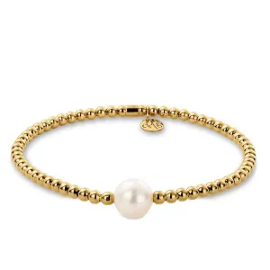 Hulchi Belluni 18K Yellow Gold Tresore Stretch Pearl Bracelet