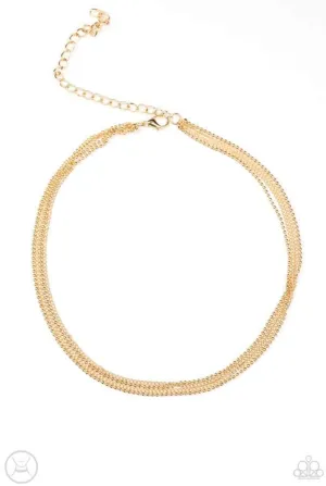 If You Dare Gold Choker - Paparazzi Accessories