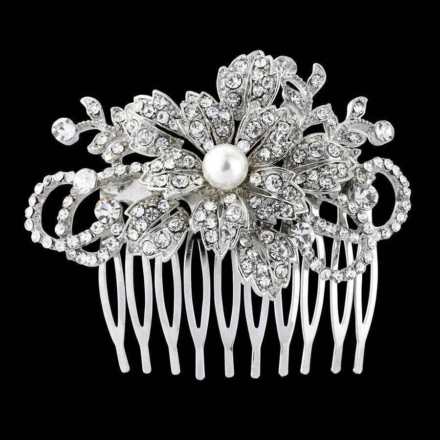 Imogen Crystal and Pearl Hair Comb