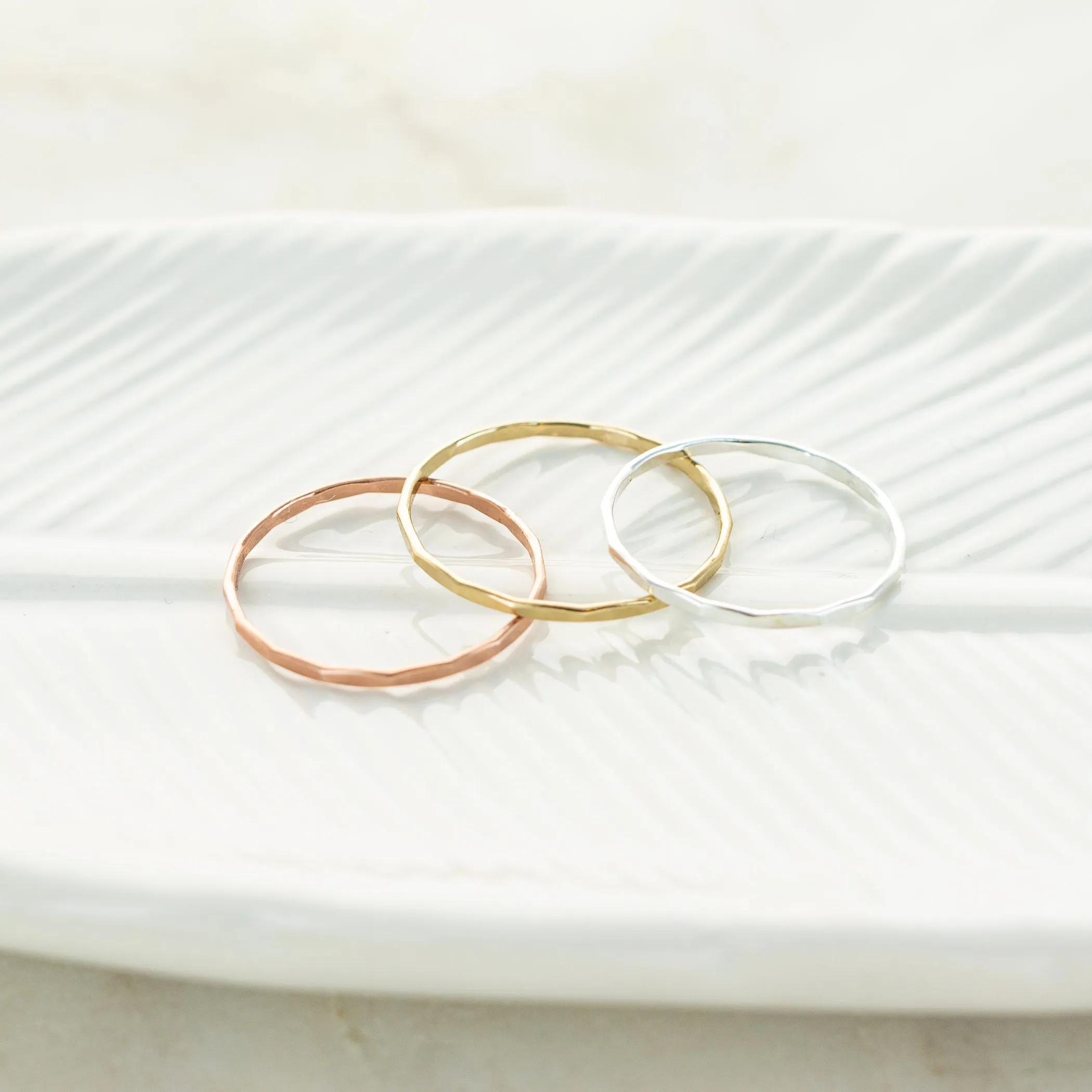 In The Details Stacking Rings - Faceted