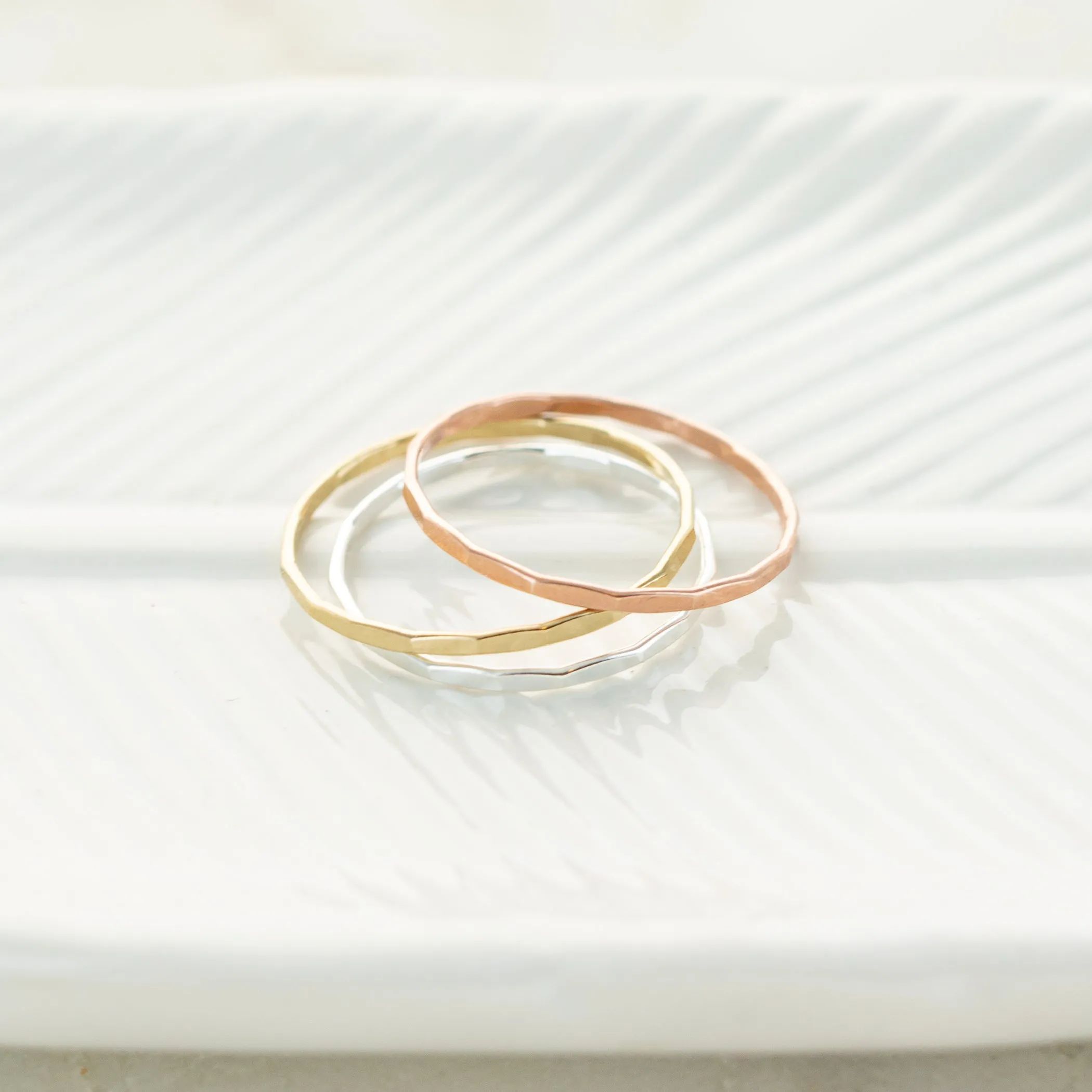 In The Details Stacking Rings - Faceted