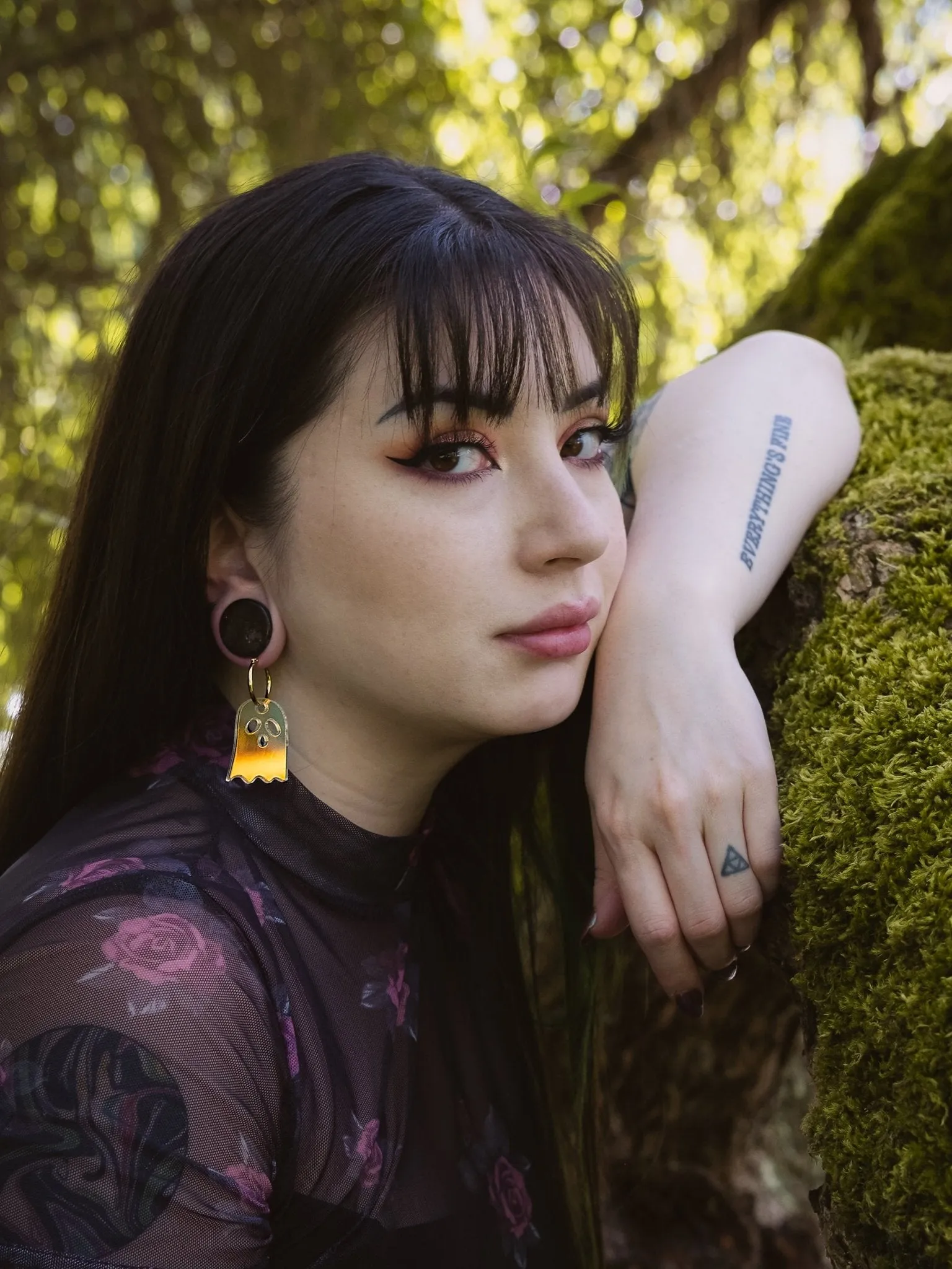 Iridescent Ghost Hoop Earrings