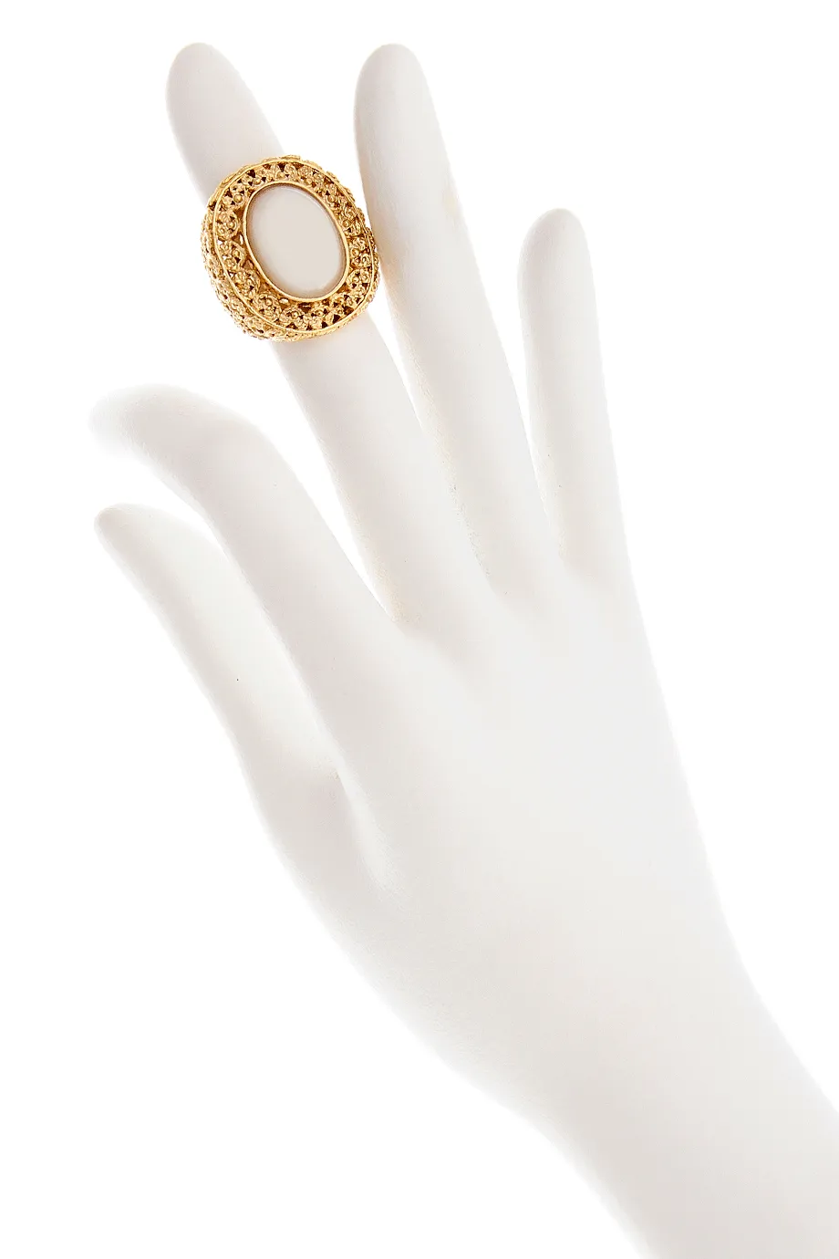 ISHARYA INDIAN FILIGREE Gold Pearl Cocktail Ring