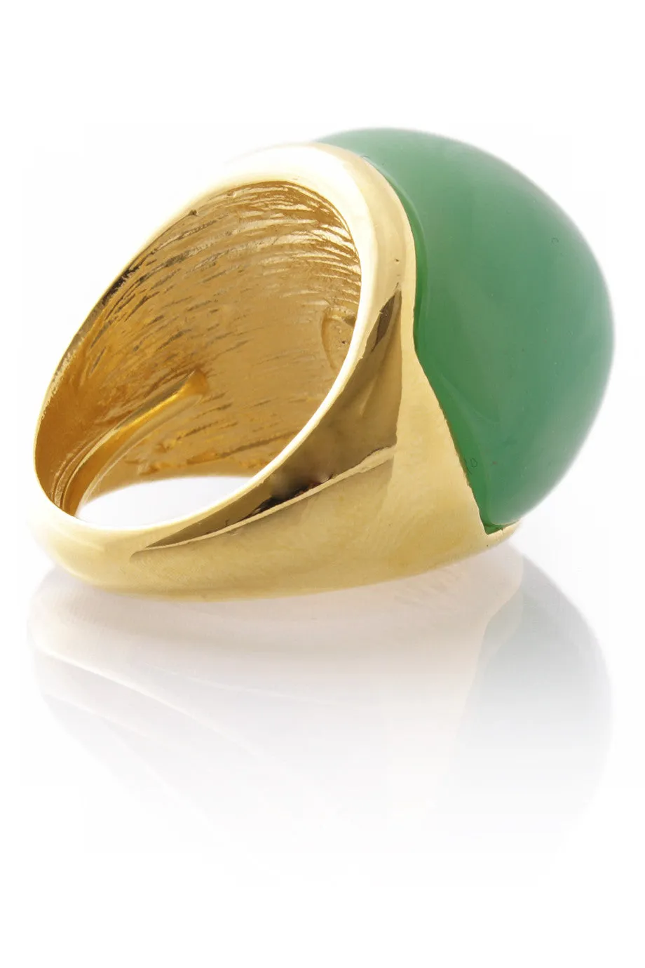 KENNETH JAY LANE Jade Crystal Center Dome Ring