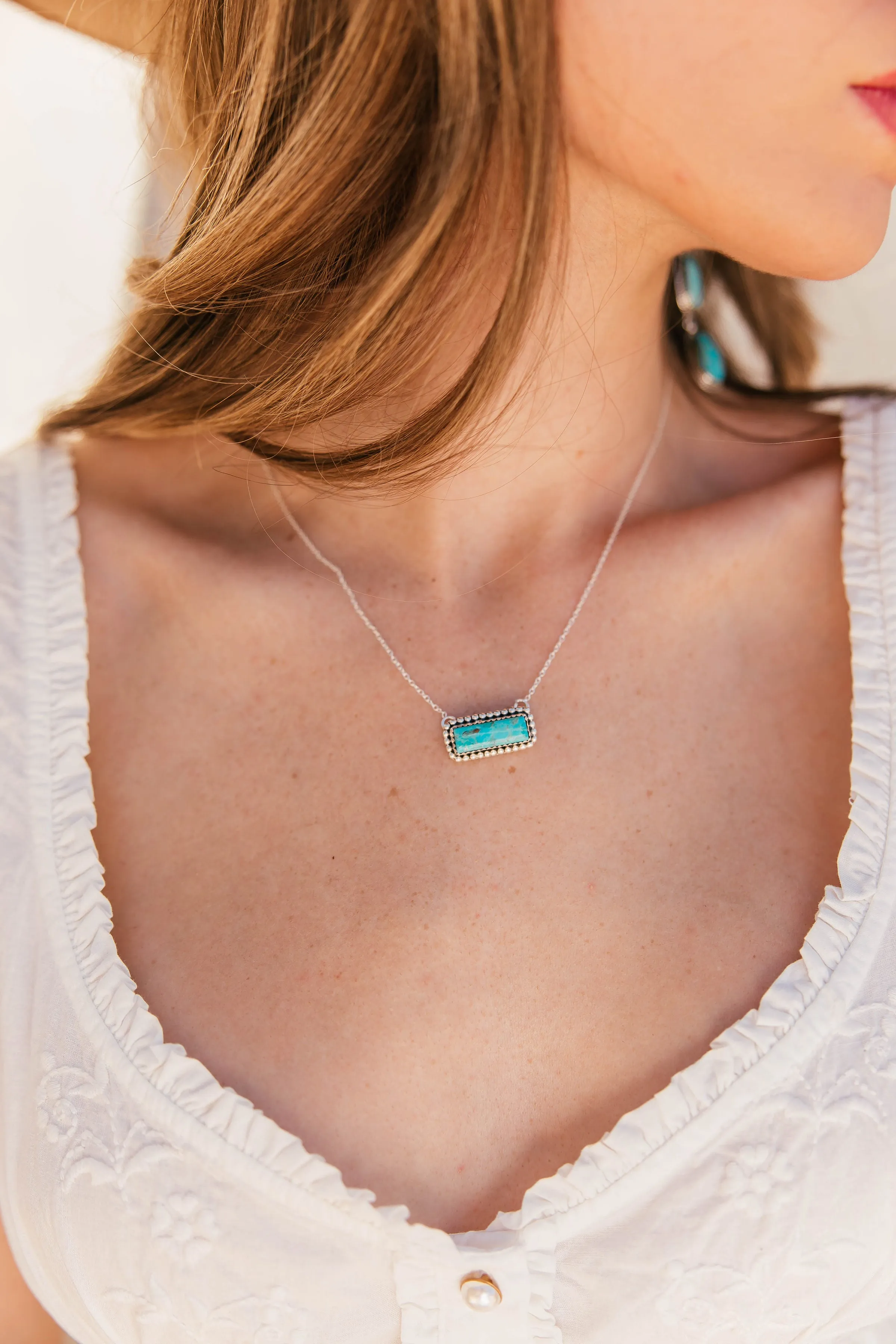 Kingman Turquoise Bar Necklace