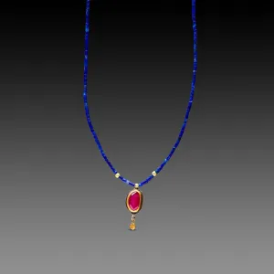 Lapis and Ruby Necklace