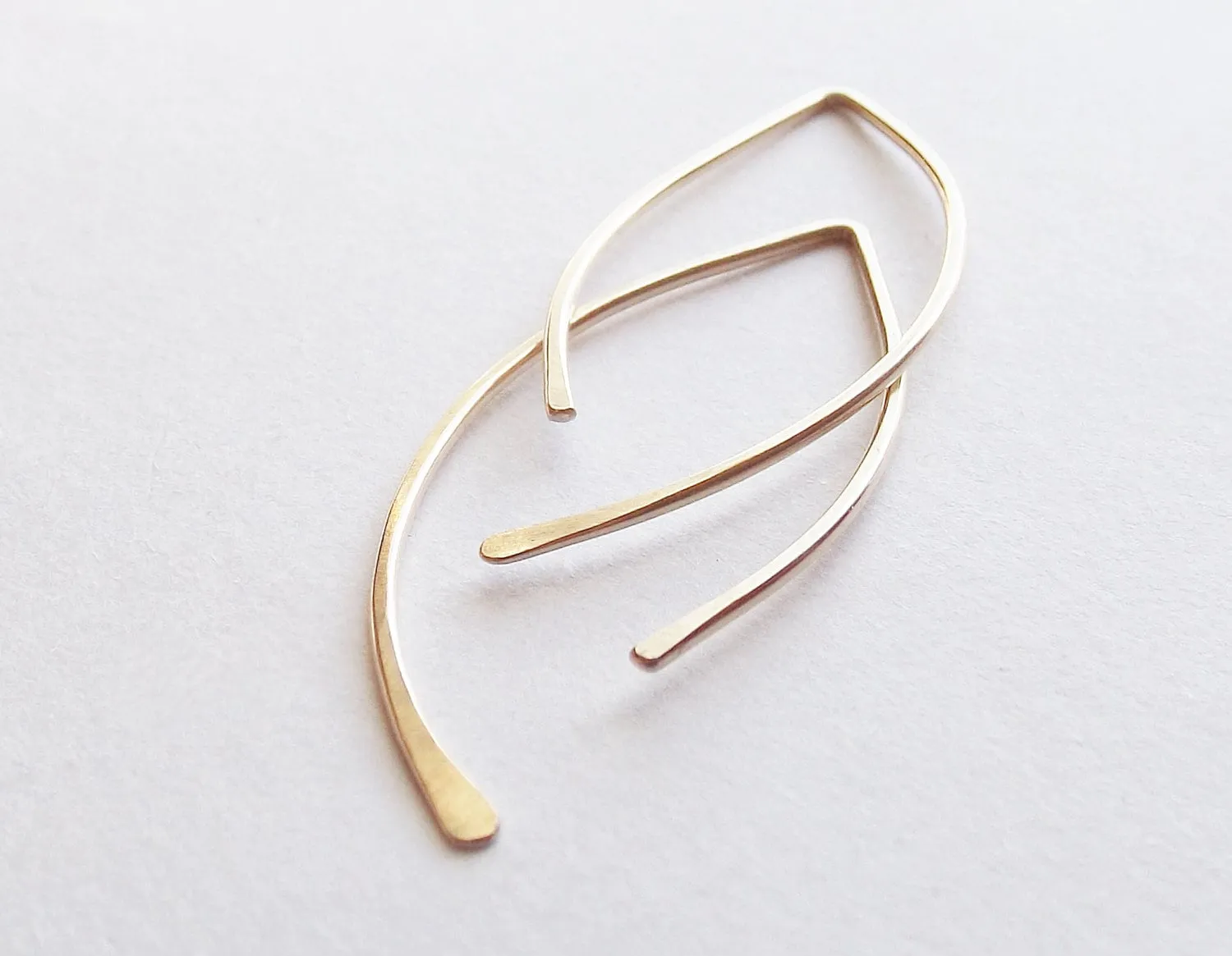 Leaf Hoop Earrings, Post Earrings, Hoop Earrings, Hammered Earrings, Fall Earrings, Gold Earrings, Modern Jewelry, Minimalist, Modern, Leaf