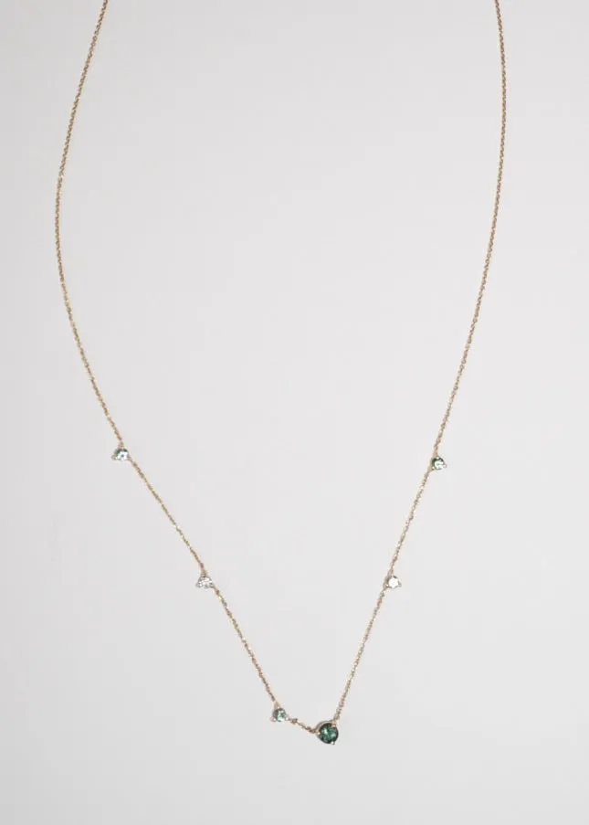 LINEAR BLUE GREEN CHAIN NECKLACE