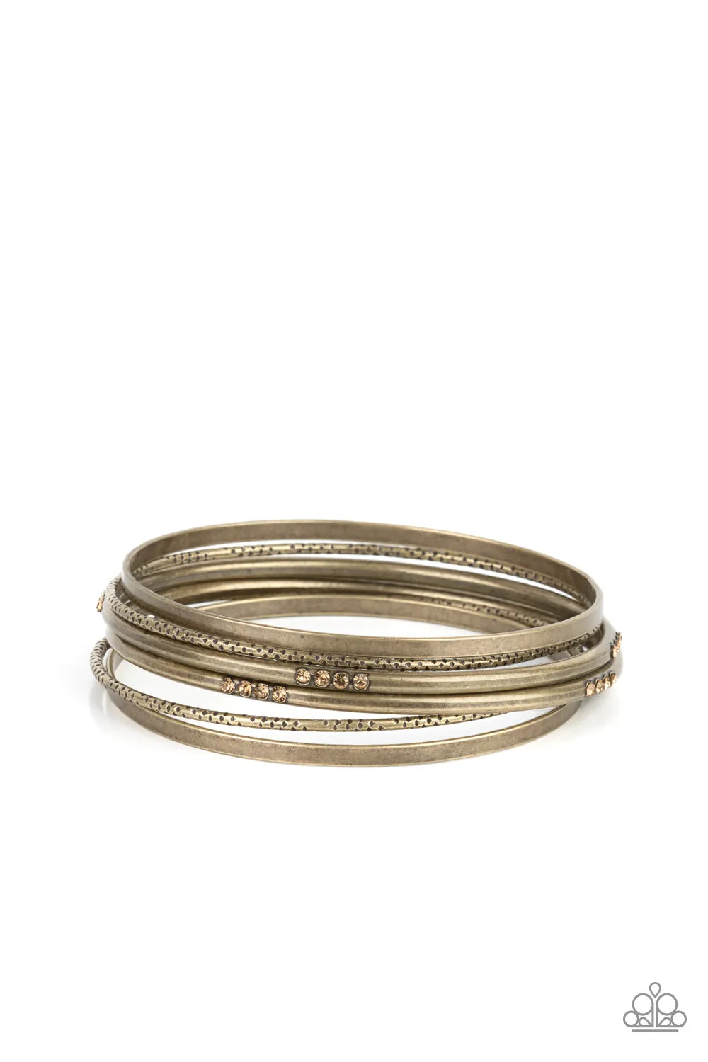 Lock, STACK, and Barrel - Brass Bracelet - Paparazzi Accessories