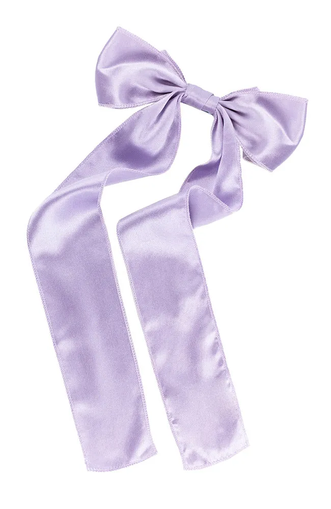 Long Tail Bow Barrette - Silk Charmeuse