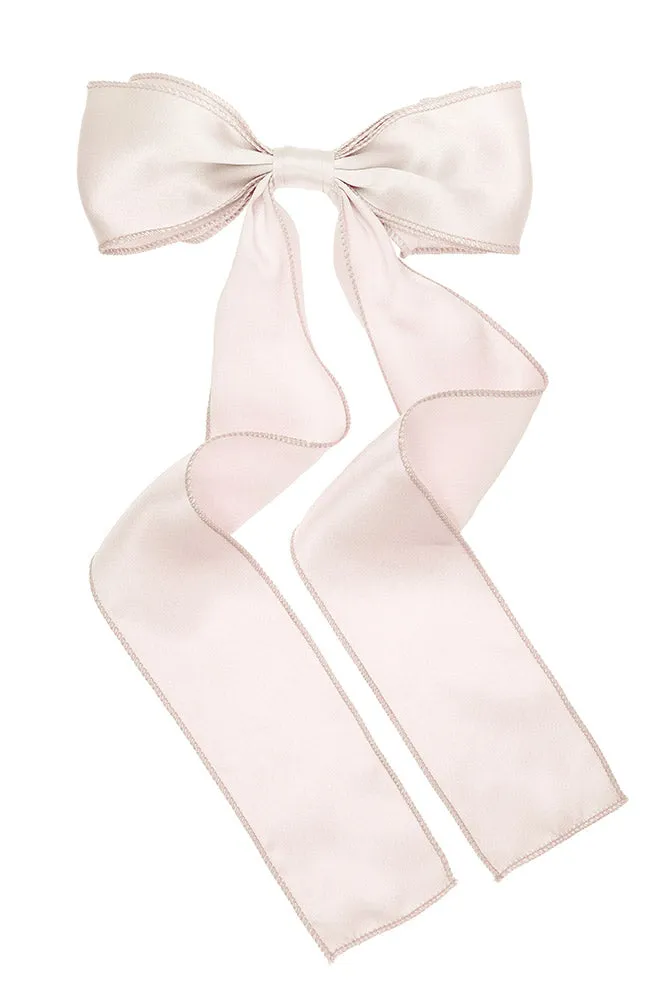 Long Tail Bow Barrette - Silk Charmeuse