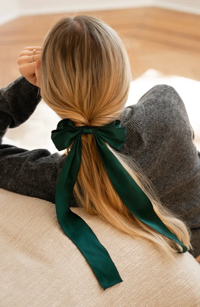 Long Tail Bow Barrette - Silk Charmeuse