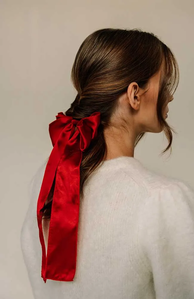 Long Tail Bow Barrette - Silk Charmeuse