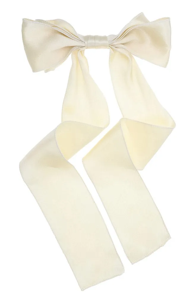 Long Tail Bow Barrette - Silk Charmeuse