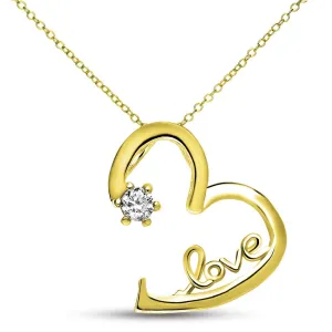 Louise Golden Love Solitaire Heart Necklace