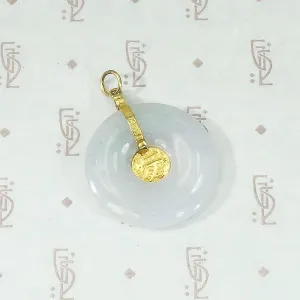 Lovely Translucent Lavender Jade Pendant in Gold