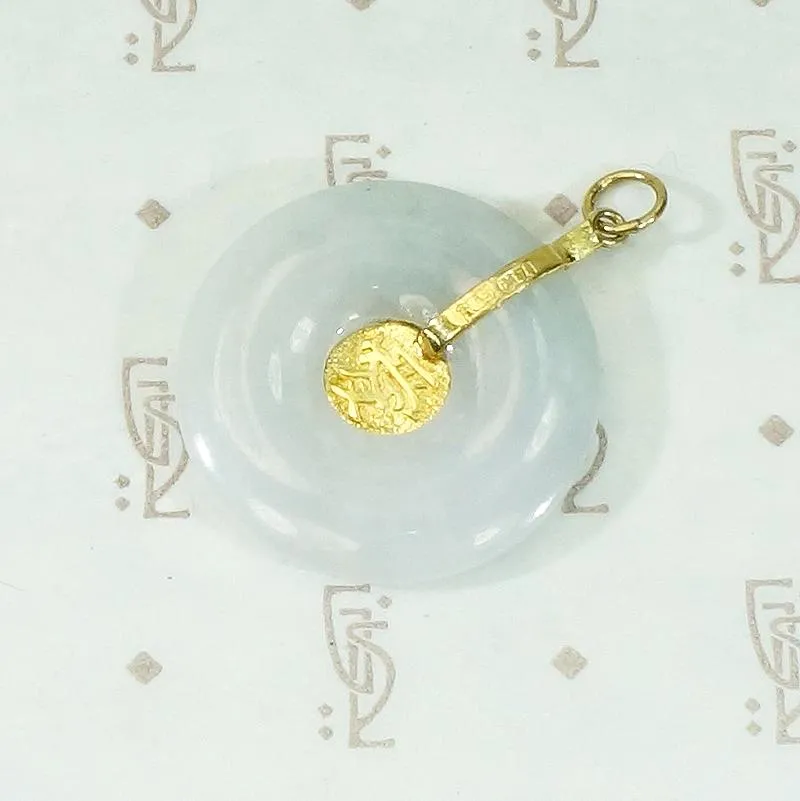 Lovely Translucent Lavender Jade Pendant in Gold