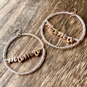 Mama Beaded Hoop Earrings