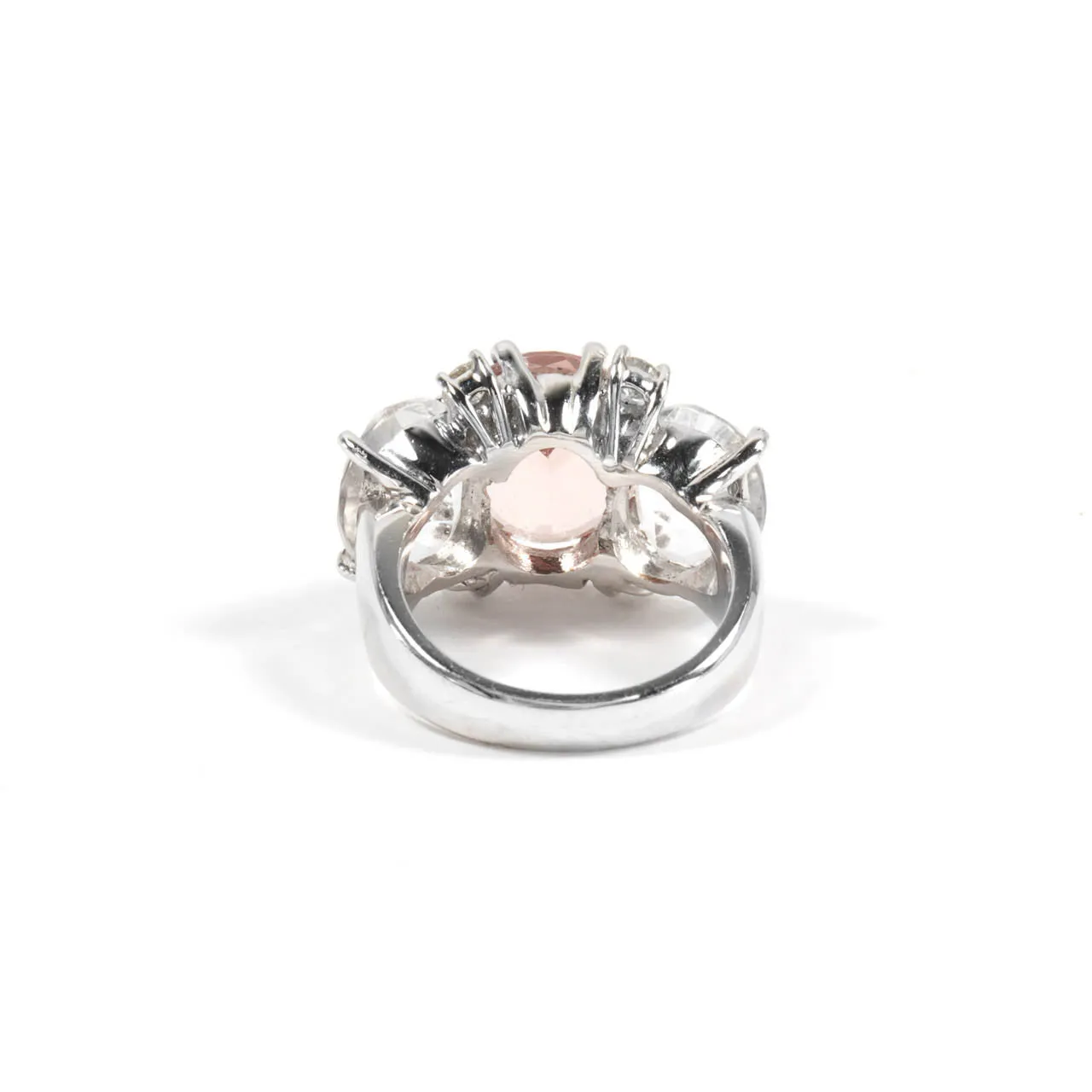 Medium GUM DROP™ Ring with Kunzite and Rock Crystal and Diamonds