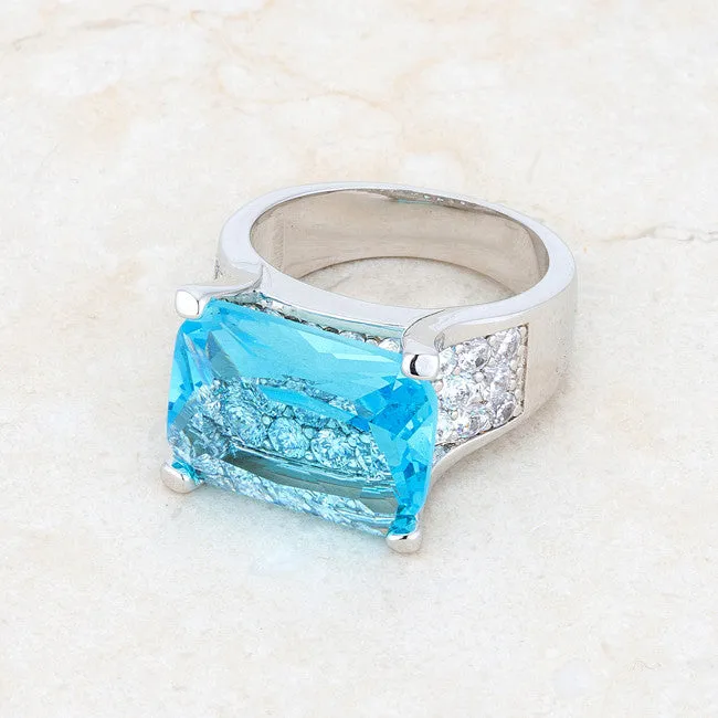 Mina Aqua Blue Cluster Statement Cocktail Ring | 15.5ct