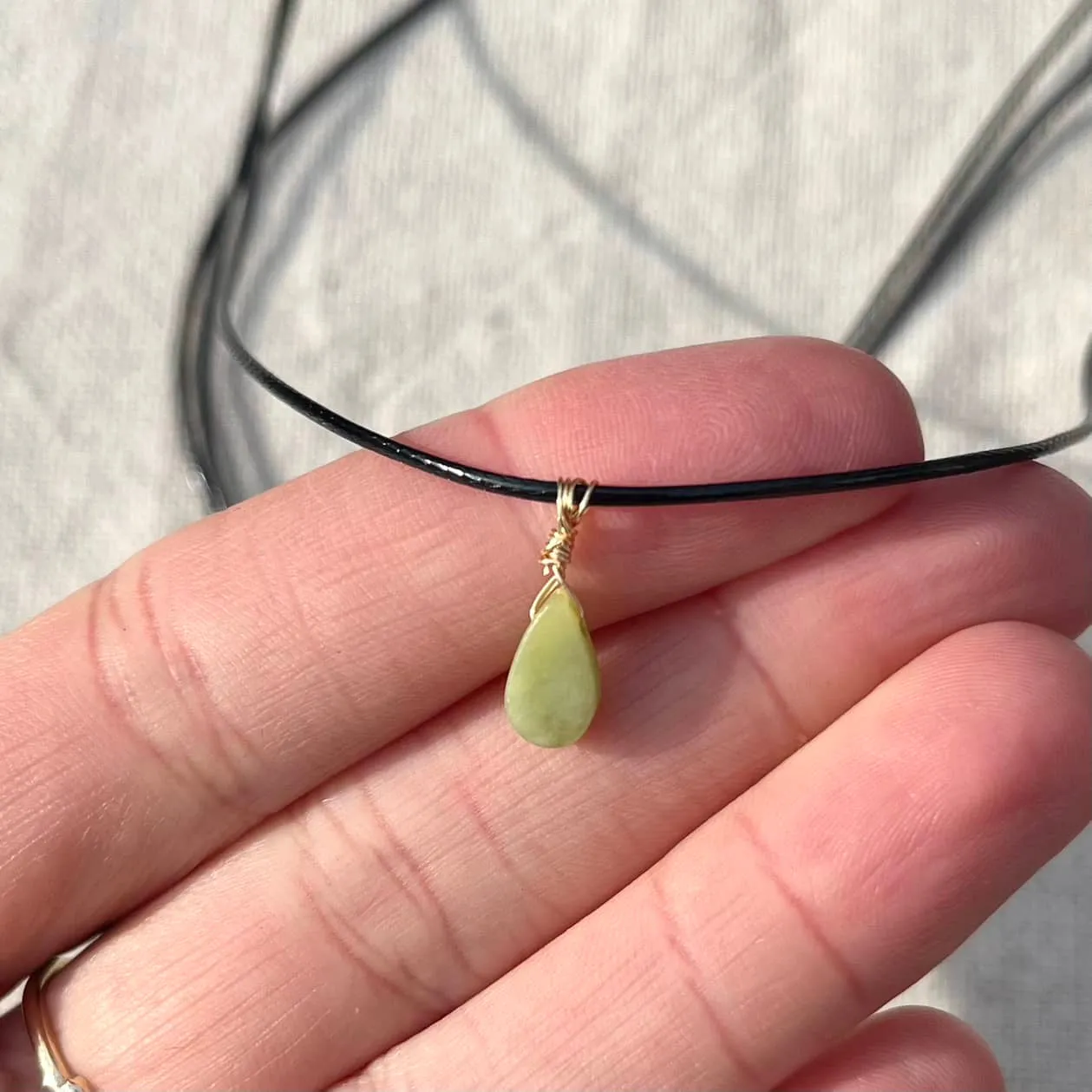 Mini Teardrop Pendant - Jade