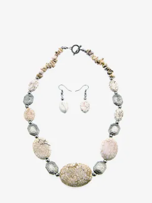 Montana West White Beads Short Necklace Set