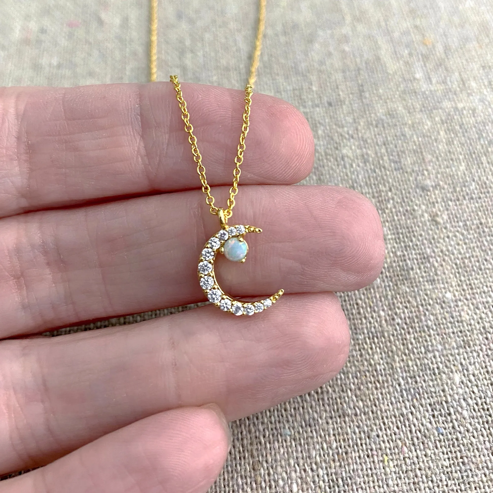 Moon Pave the Way Necklace