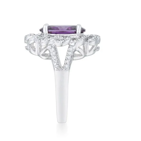 Nagel 6ct Amethyst Oval CZ Vintage Cocktail Ring | 8ct