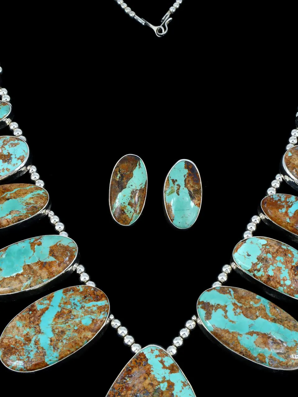 Native American Jewelry Boulder Turquoise Necklace Set