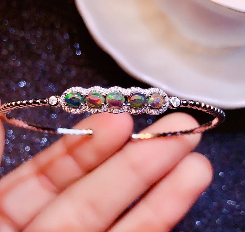 Natural Colorful Black Opal Bracelet Crystals