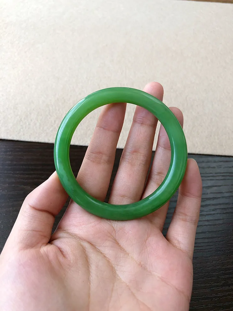 Natural Jade Bangle Nephrite Bangle Internal Diameter 52.7mm NBE019