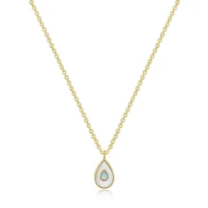 PEAR SHAPED MOP PENDANT WITH OPAL NECKLACE