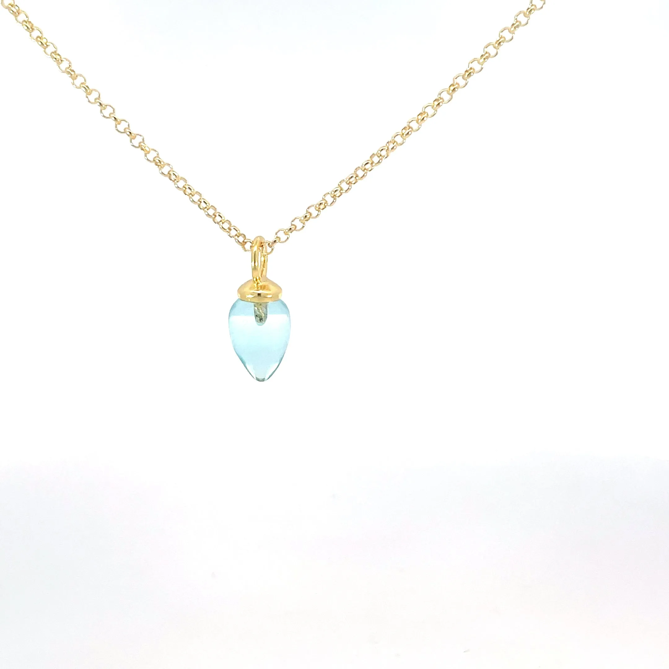 Pendulum Collection Blue Topaz Necklace