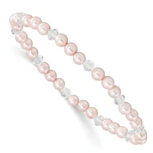 Pink Pearl Swarovski Crystal Child Bracelet