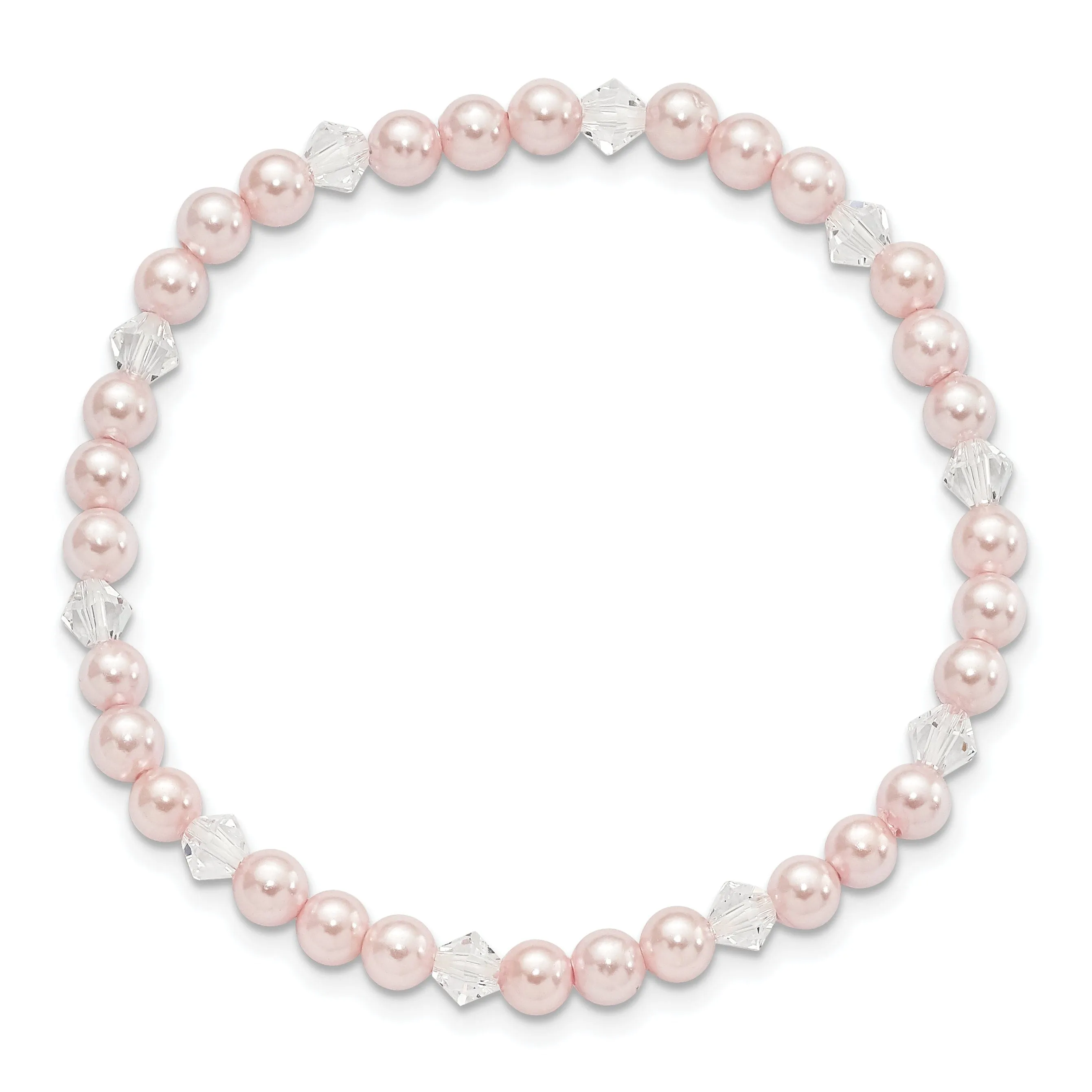 Pink Pearl Swarovski Crystal Child Bracelet